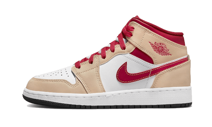 Air Jordan Air Jordan 1 Mid Light Curry Cardinal (GS)