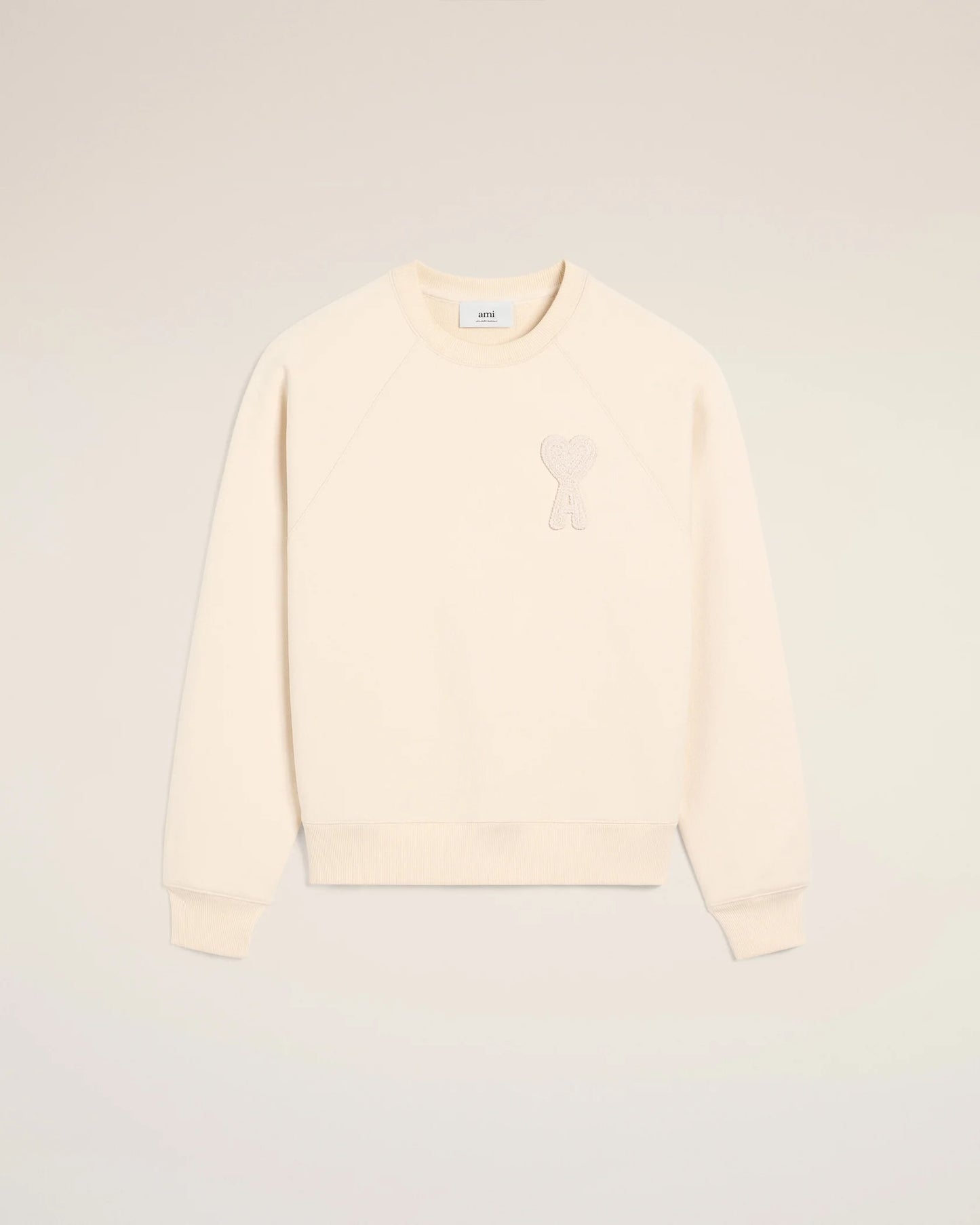 Sweatshirt Beige "Ami de coeur" Patch Beige