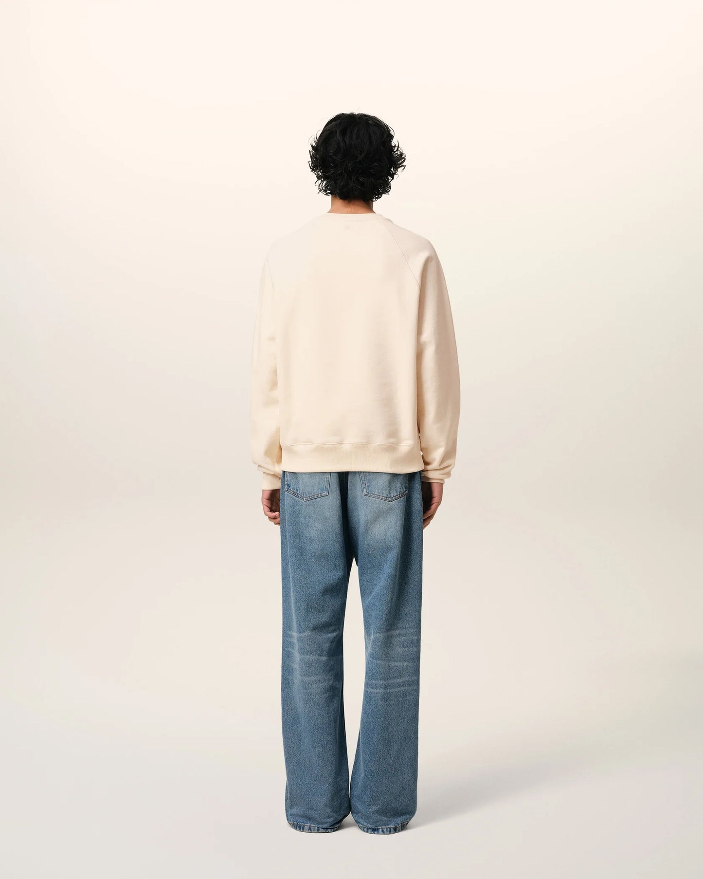 Sweatshirt Beige "Ami de coeur" Patch Beige