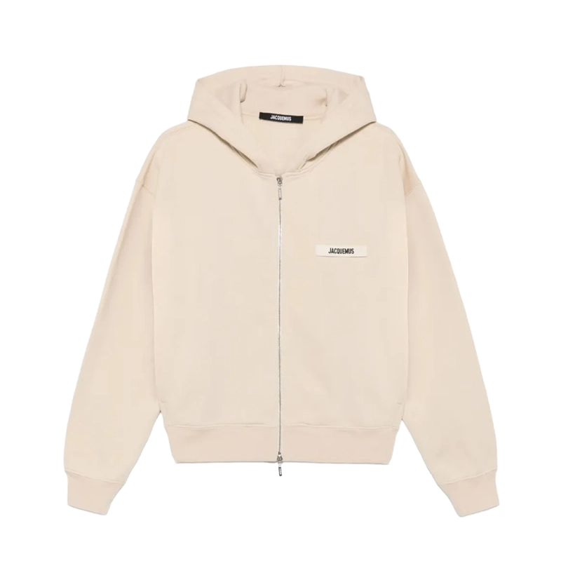 Hoodie Gros Grain Zippé Beige All You Need, photo 1