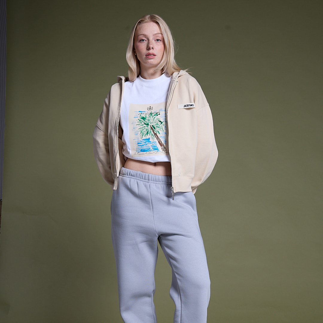Hoodie Gros Grain Zippé Beige All You Need, photo 3