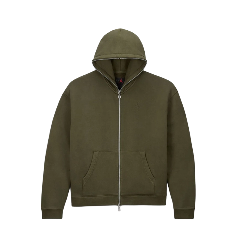 Air Jordan Travis Scott Full Zip Hoodie Olive All You Need, photo 1