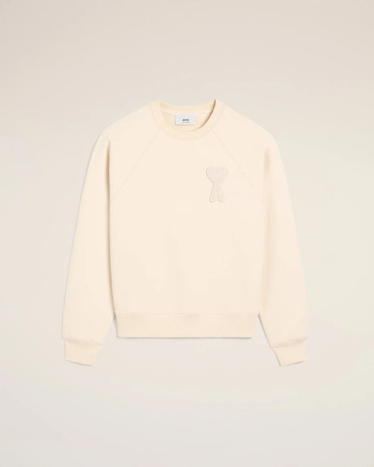 Sweatshirt Beige "Ami de coeur" Patch Beige