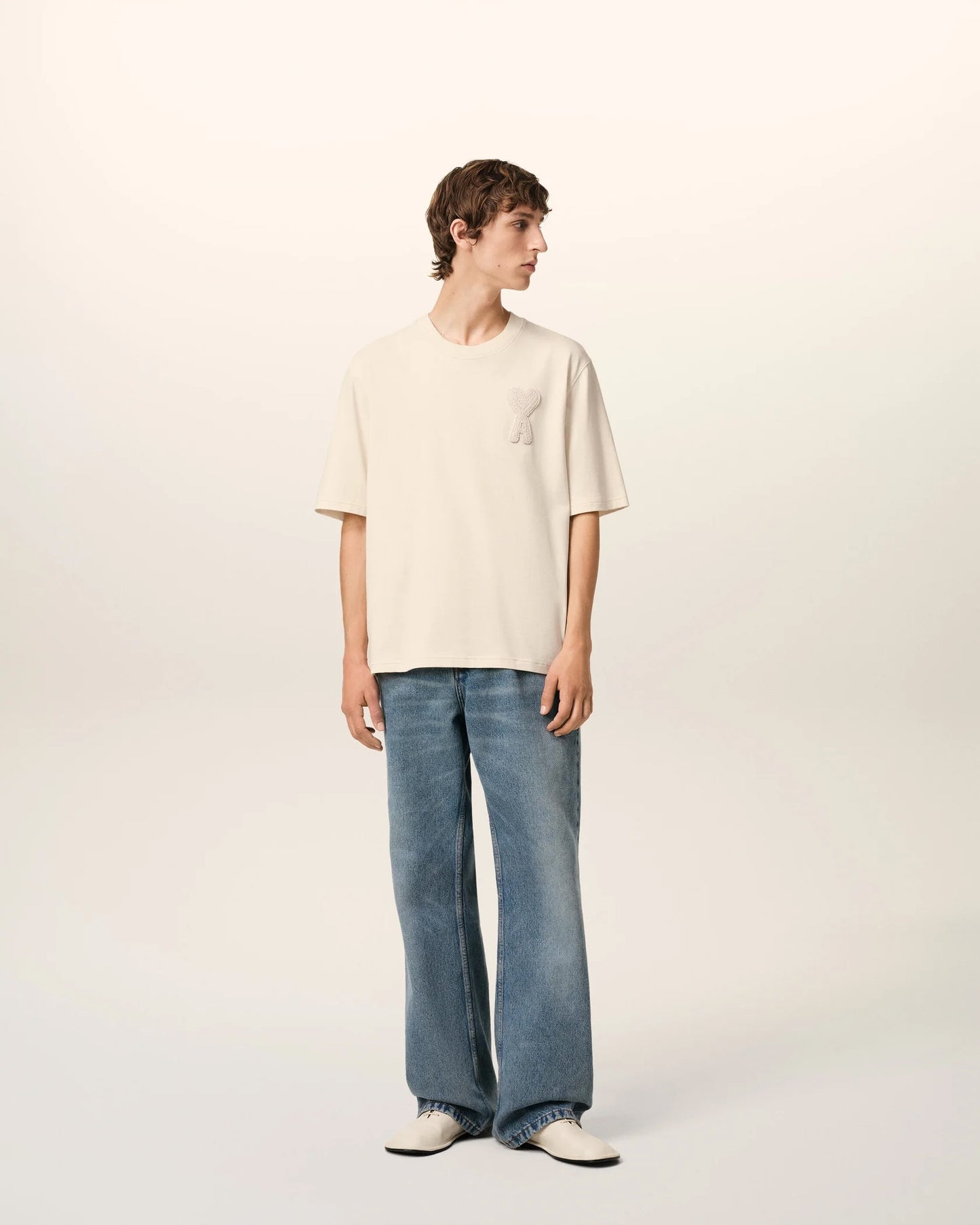 T-Shirt Patch Beige "Ami de coeur" Beige