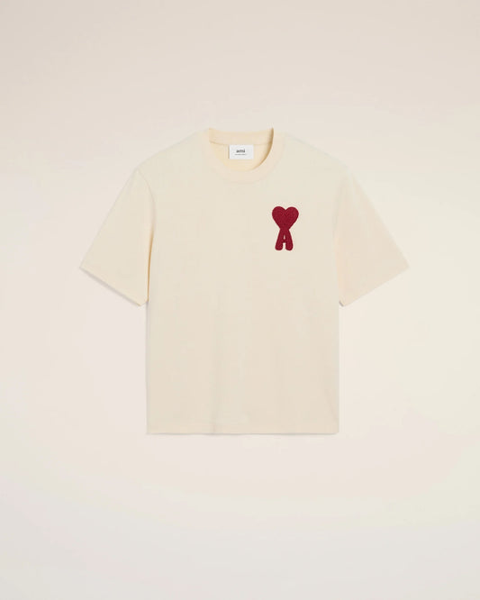 T-Shirt Patch Rouge "Ami de coeur" Beige